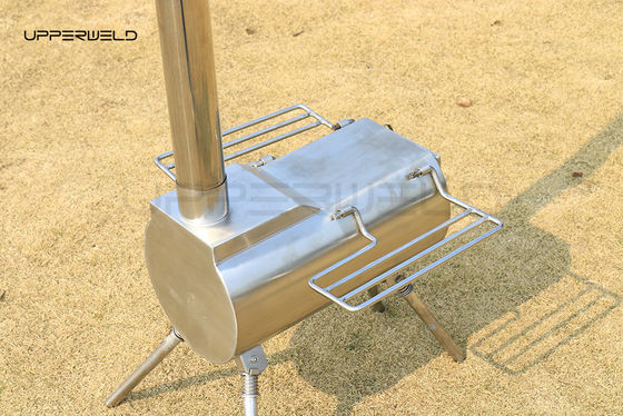 Forno de lenha portátil Grill Forno de aço inoxidável para cozinhar em acampamento