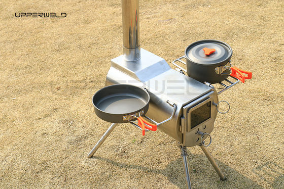 Forno de lenha portátil Grill Forno de aço inoxidável para cozinhar em acampamento