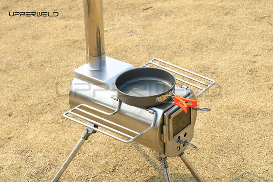 Forno de lenha portátil Grill Forno de aço inoxidável para cozinhar em acampamento