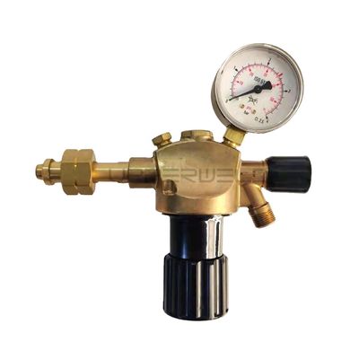 Regulador de CO2/Argão de calibre único preto e amarelo para regulação padrão da pressão do gás