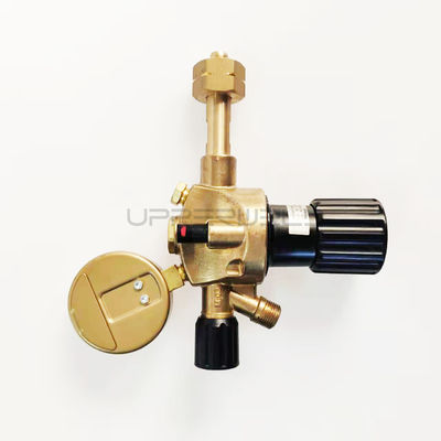 Regulador de CO2/Argão de calibre único preto e amarelo para regulação padrão da pressão do gás