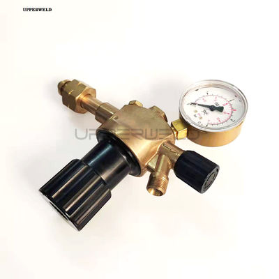Regulador de CO2/Argão de calibre único preto e amarelo para regulação padrão da pressão do gás