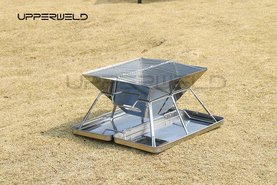 Pequeno pátio jardim fogão fogão de churrasco dobrável fogão anti-ferrugem 2KG Camping Carbon Chaminé