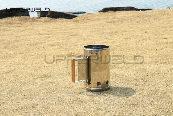 Canister de aço revestido com zinco Carvão de madeira Chaminé Starter para cozinhar ao ar livre BBQ portátil