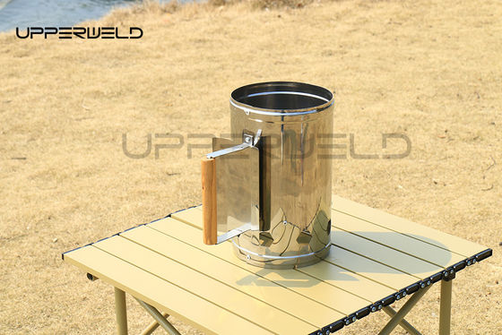 Canister de aço revestido com zinco Carvão de madeira Chaminé Starter para cozinhar ao ar livre BBQ portátil