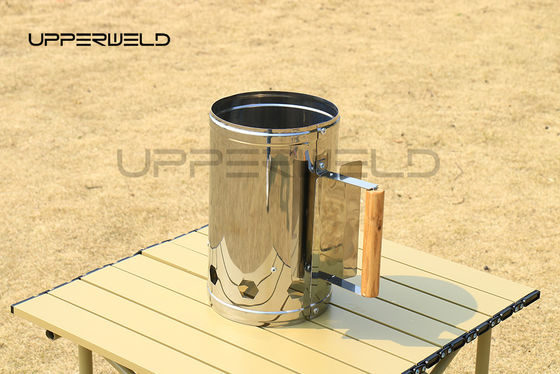Canister de aço revestido com zinco Carvão de madeira Chaminé Starter para cozinhar ao ar livre BBQ portátil