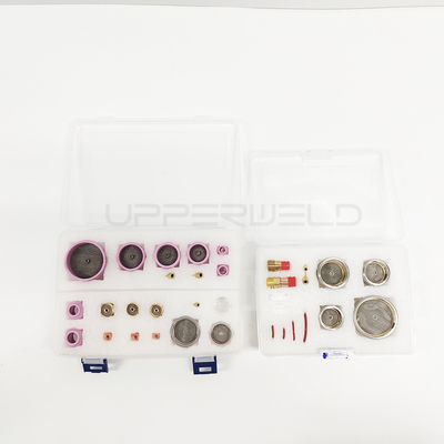 Kit de acessórios de tocha de soldagem TIG para lentes de gás com bocal de cerâmica WP-17/18/26