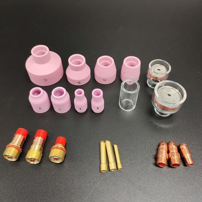 Kit de acessórios de tocha de soldagem TIG resfriado a ar/água com lente de gás e copo de vidro