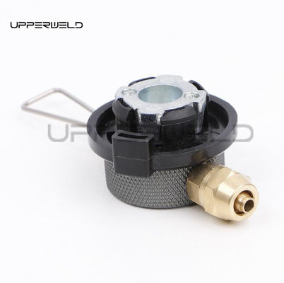 Cassete de fogão a gás em uma peça preta Conector de tanque de gás de regulação de válvulas Adaptador de fogão de válvulas de comutação