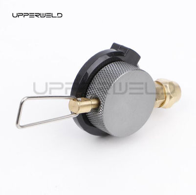 Cassete de fogão a gás em uma peça preta Conector de tanque de gás de regulação de válvulas Adaptador de fogão de válvulas de comutação