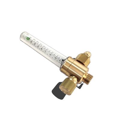 Regulador de nitrogênio de latão de soldadura de medidor de fluxo único com conexão de entrada de chama feminina de 1/4 de polegada