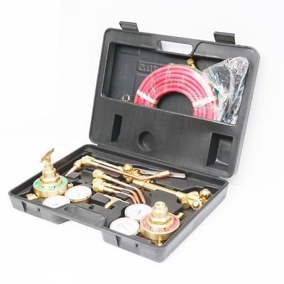 Caso de transporte conveniente Kit de brasagem de acetileno de oxigênio para tocha de corte de soldagem de gás superior
