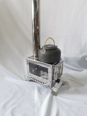 Forno de aquecimento portátil a lenha de fogo Forno de acampamento de aço inoxidável para uso externo