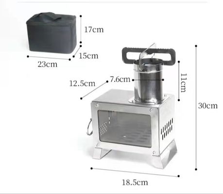 Forno de aquecimento portátil a lenha de fogo Forno de acampamento de aço inoxidável para uso externo