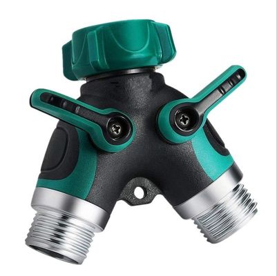 Conector de mangueira de jardim de latão Divididor de torneira com 2 válvulas e 2 lavadoras Conectar acessórios