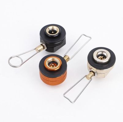 Suporte personalizado OBM Campeamento Laranja Preta fogão queimadores tanque de propano reabastecimento adaptador