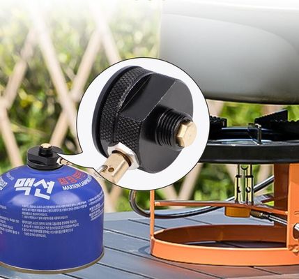Suporte personalizado OBM Campeamento Laranja Preta fogão queimadores tanque de propano reabastecimento adaptador