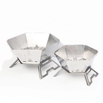 Forno de fogão portátil de carvão de madeira para churrasco com design de dobragem superior 570mm*570mm*300cm