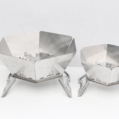 Forno de fogão portátil de carvão de madeira para churrasco com design de dobragem superior 570mm*570mm*300cm
