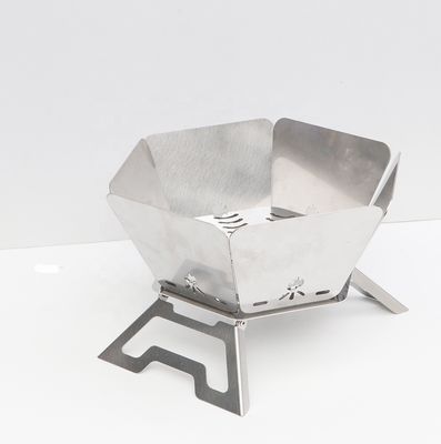Forno de fogão portátil de carvão de madeira para churrasco com design de dobragem superior 570mm*570mm*300cm