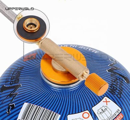 Adaptador de tocha de aquecimento para acampamento ao ar livre para fio de ligação da válvula de controle do tanque plano superior