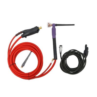 Suporte personalizado ODM WT125 TIG Soldagem Tocha com Red Cable Glass Cup e Lente de Gás