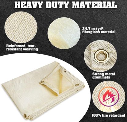 Soldadura Trabalho Retardante de incêndio mantinha de isolamento 6x8 pés com luvas de proteção para as mãos