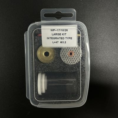 Wp17/18/26 Tig Tocha Copas de vidro Kit de solda com 1 kg superior reto bico de vidro 47mm