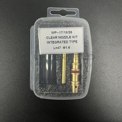 Wp17/18/26 Tig Soldagem Tocha Kit de bocal transparente Tipo L 47 1.6 integrado para copos de vidro
