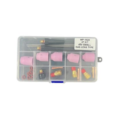 Pink UPPERWELD 27PCS TIG Soldagem Tocha Acessórios 53N Série bico cerâmico TIG Peças sobressalentes Incluem Lente de Gás