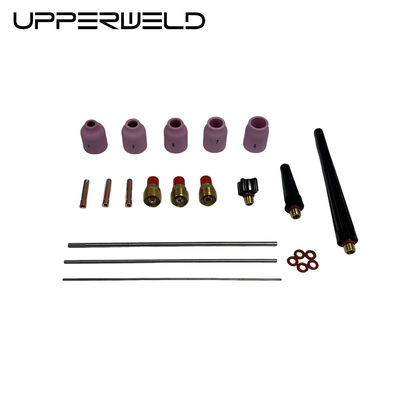 Pink UPPERWELD 27PCS TIG Soldagem Tocha Acessórios 53N Série bico cerâmico TIG Peças sobressalentes Incluem Lente de Gás