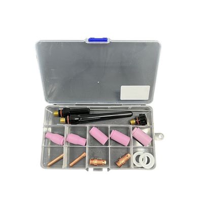 Acessórios de toalhas de soldagem TIG de cor rosa 16PCS para bicos de cerâmica de longa duração da série 13N