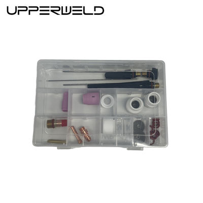 24PCS Alumínio e bico transparente TIG Soldadura Tocha Peças sobressalentes para suporte personalizado
