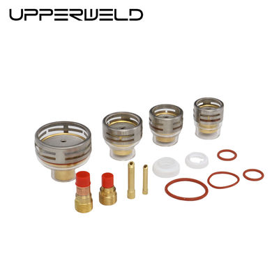 Acessórios de solda TIG 26pc Kit Lente de gás para WP9 20 WP 17 18 26 TIG Clear Champagne Nozzle