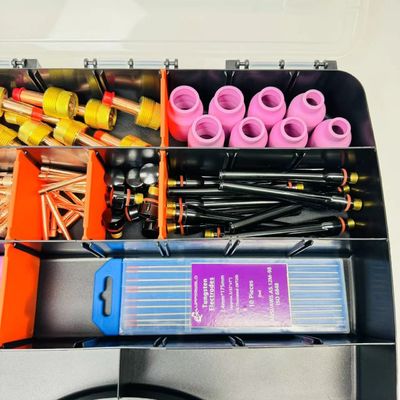 Acessórios de solda Kit de tochas de tig superior com escudo de calor e corpo de coleção de lentes de gás grandes