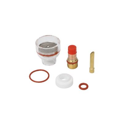 Consumíveis duráveis para copos TIG WP17 18 26 TIG Kit de bico transparente de champanhe grande com corpo de coleção