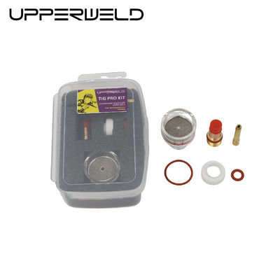 Consumíveis duráveis para copos TIG WP17 18 26 TIG Kit de bico transparente de champanhe grande com corpo de coleção