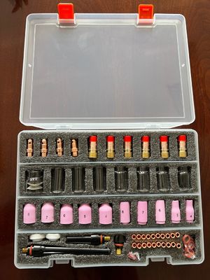 Conjunto avançado de tochas de soldagem TIG com copo de cerâmica e bocal transparente 17 18 26 74 kits